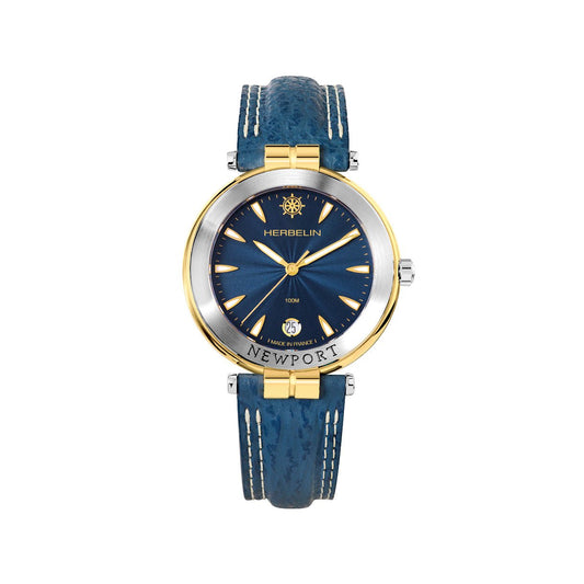 Montre HERBELIN Homme Newport en Cuir Bleu 12255T35