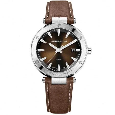 Montre HERBELIN Homme Newport en Cuir Marron 12288A27MA