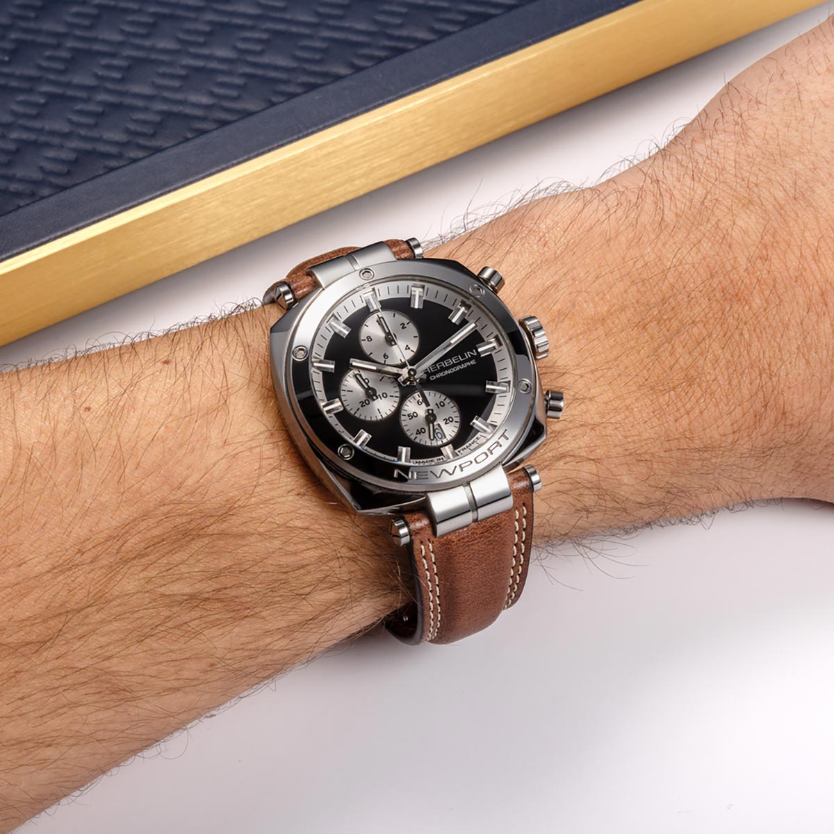Montre HERBELIN Homme Newport Heritage Chronographe 35664AP24BR
