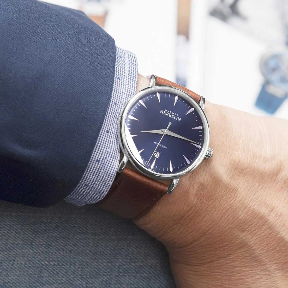 Montre HERBELIN Homme Inspiration Automatic en Cuir 1647AP15BR