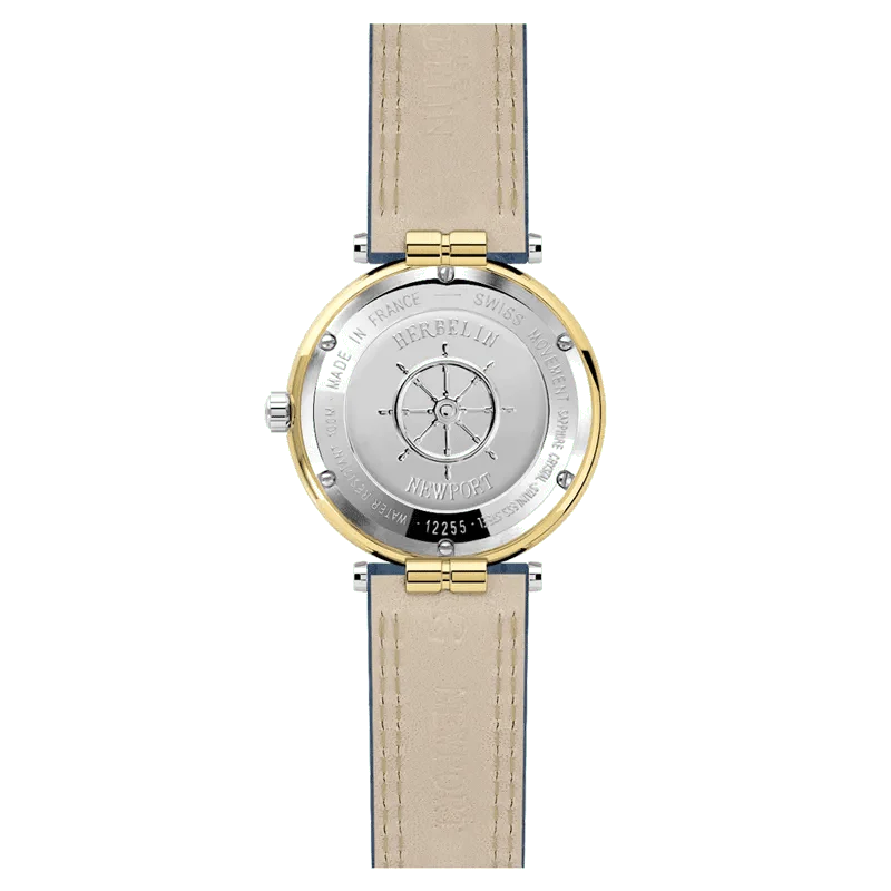 Montre HERBELIN Homme Newport en Cuir Bleu 12255T35