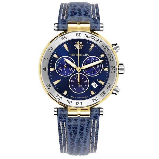 Montre HERBELIN Homme Newport Chronographe en cuir 37654T35