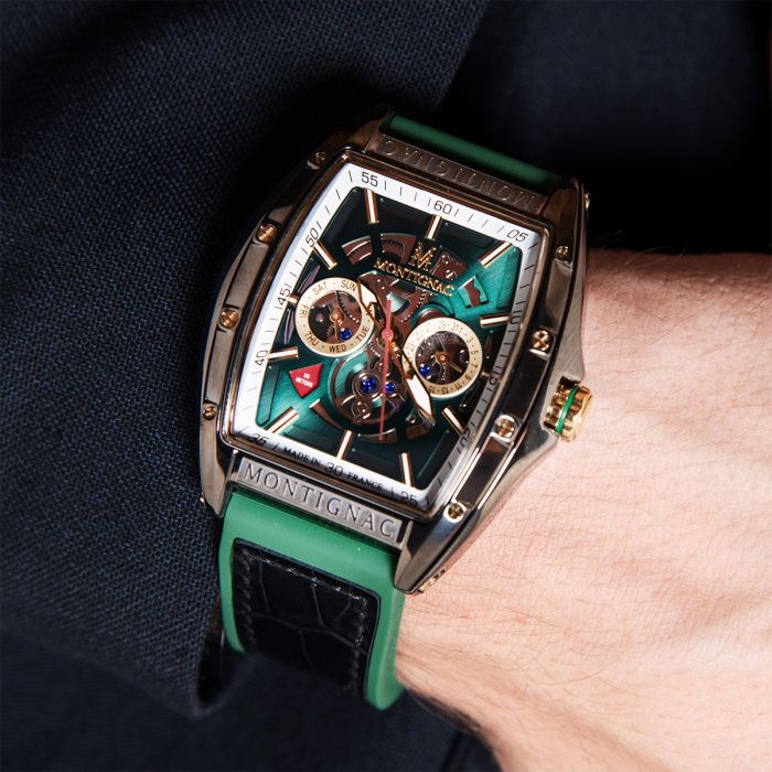 Montre MONTIGNAC Homme en Cuir Noir MOW803