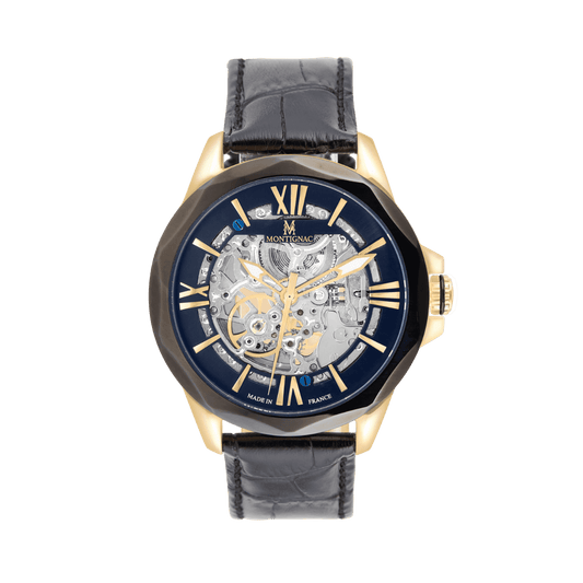 Montre MONTIGNAC Homme Automatique en Cuir Noir MOW805