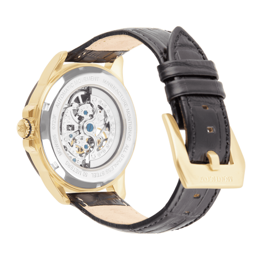 Montre MONTIGNAC Homme Automatique en Cuir Noir MOW805