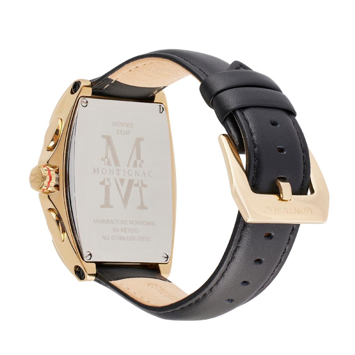 Montre MONTIGNAC Homme en Cuir Noir MOW902