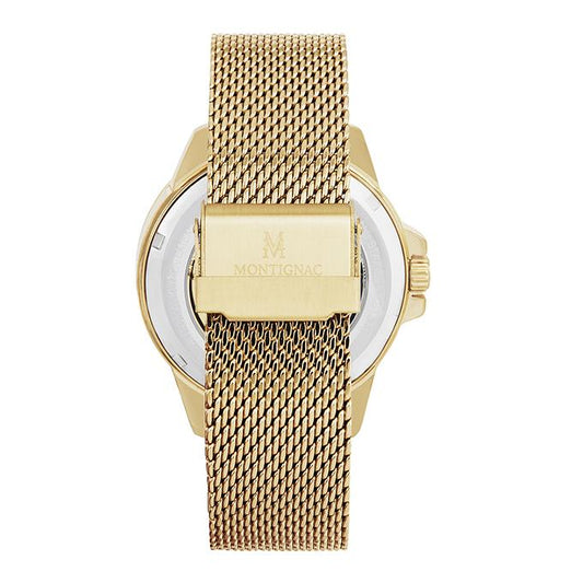Montre MONTIGNAC Homme Automatique en Acier Milanais Doré MOW150