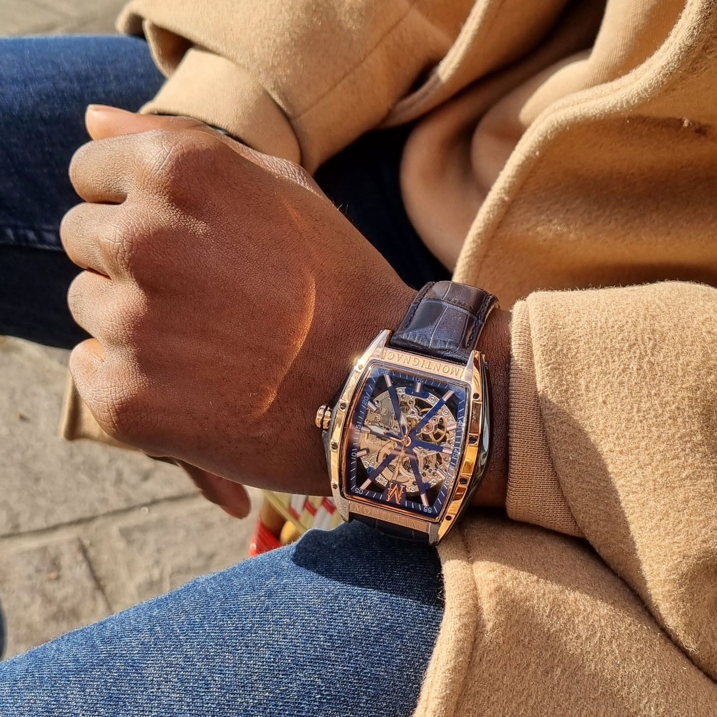 Montre MONTIGNAC Homme Automatique en Cuir MOW412