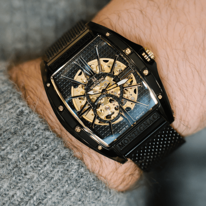 Montre MONTIGNAC Homme Automatique en Acier Noir MOW1103