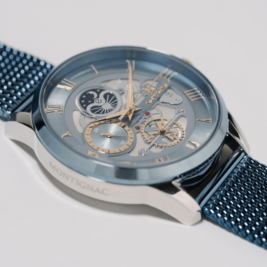 Montre MONTIGNAC Homme en Acier Bleu MOW1100