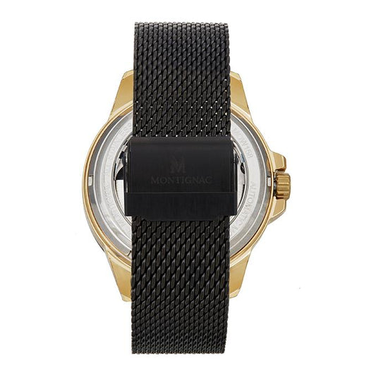 Montre MONTIGNAC Homme en Acier Milanais Noir MOW158