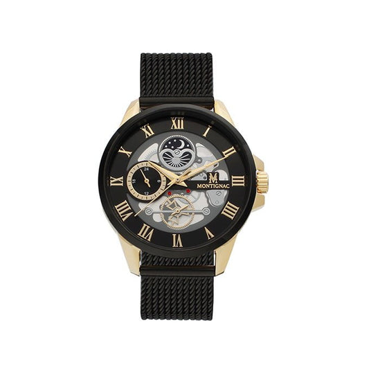 Montre MONTIGNAC Homme en Acier Milanais Noir MOW158