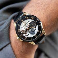 Montre MONTIGNAC Homme en Cuir Noir MOW148