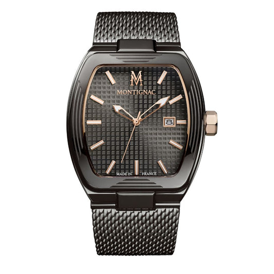 Montre MONTIGNAC Homme Tonneau en Acier Noir MOW1104