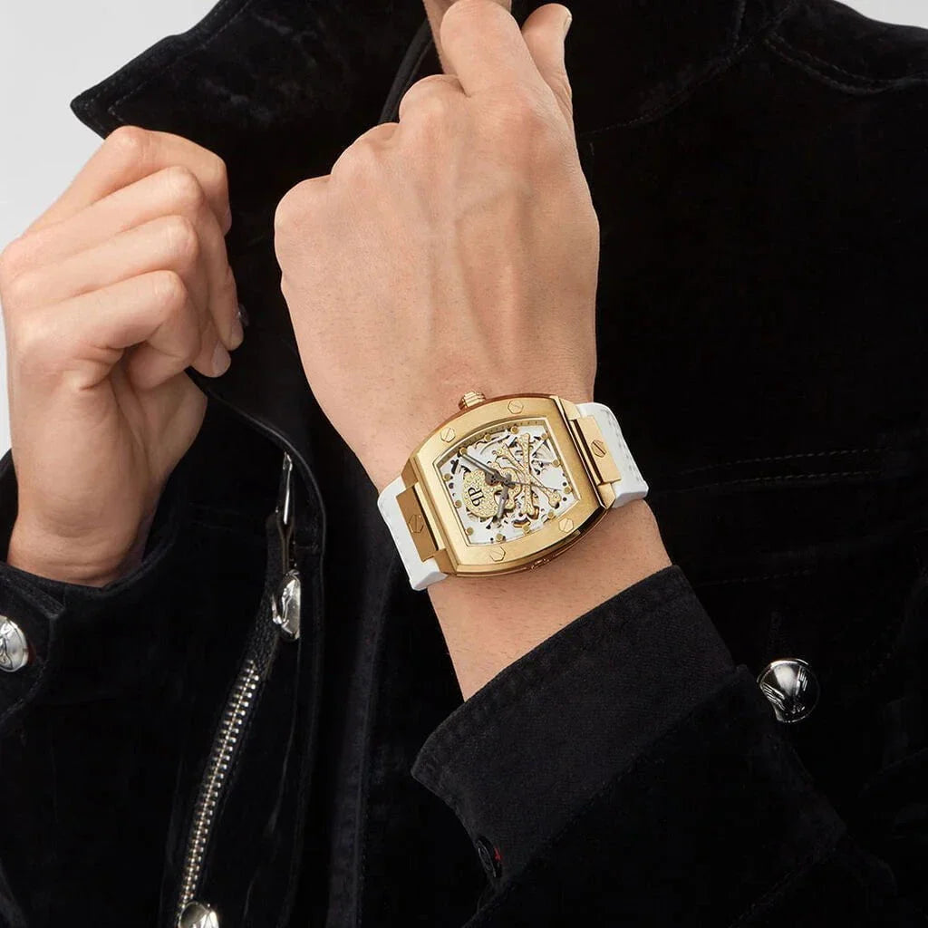 Montre PHILIPP PLEIN Homme The $Keleton en Silicone Blanc PWBAA0421