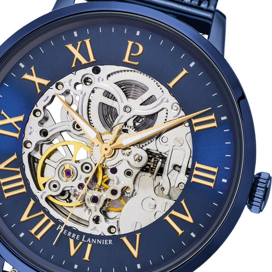 Montre PIERRE LANNIER Homme Automatic en Acier Milanais Bleu 318B468