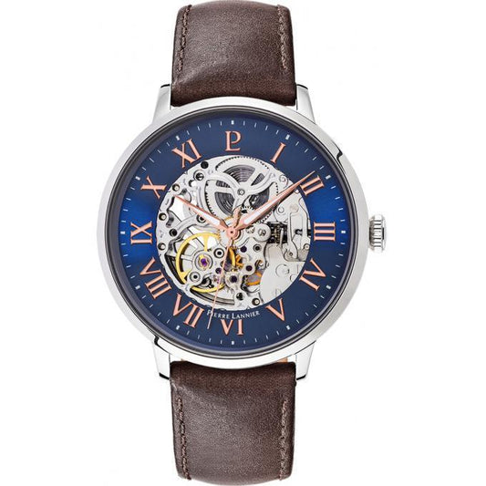 Montre PIERRE LANNIER Homme Automatic en Cuir Marron 322B164