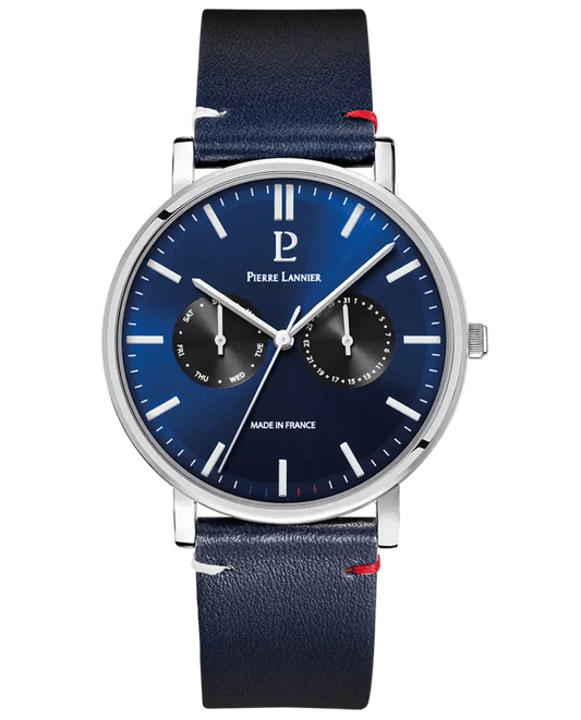 Montre PIERRE LANNIER Homme Essential en Cuir Bleu 206J166