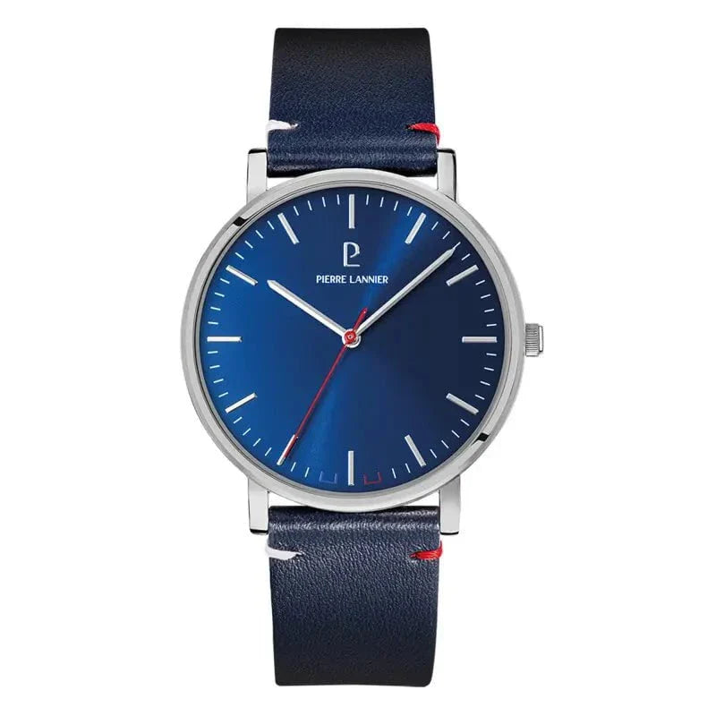 Montre PIERRE LANNIER Homme Essential en Cuir Bleu 217G166