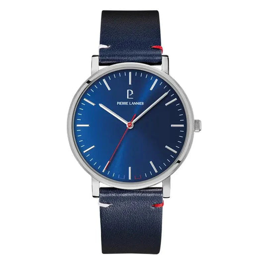 Montre PIERRE LANNIER Homme Essential en Cuir Bleu 217G166