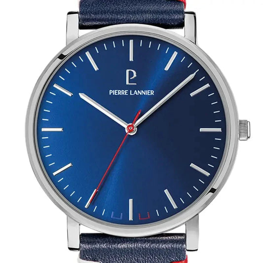 Montre PIERRE LANNIER Homme Essential en Cuir Bleu 217G166