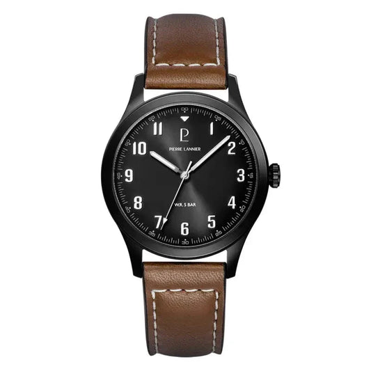 Montre PIERRE LANNIER Homme Aviateur en Cuir 261K434