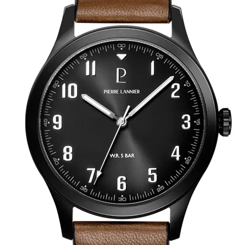 Montre PIERRE LANNIER Homme Aviateur en Cuir 261K434