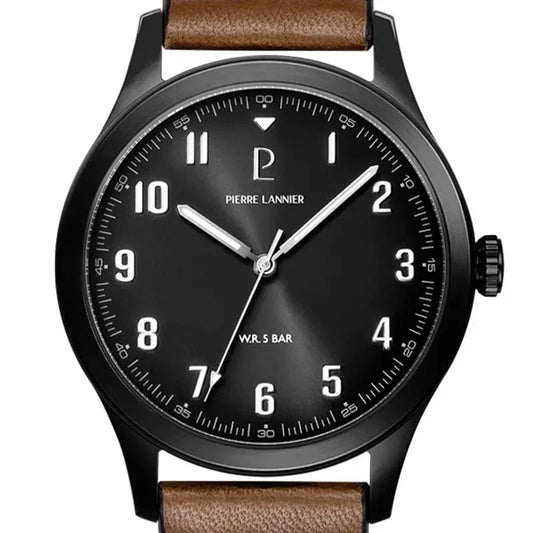 Montre PIERRE LANNIER Homme Aviateur en Cuir 261K434