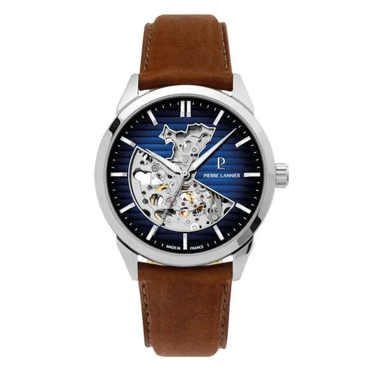 Montre PIERRE LANNIER Homme Monarck Automatique en Cuir 315D164