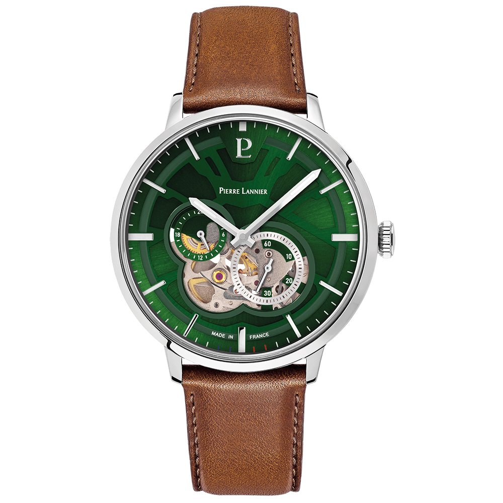 Montre PIERRE LANNIER Homme Trio Automatique en Cuir 334B174