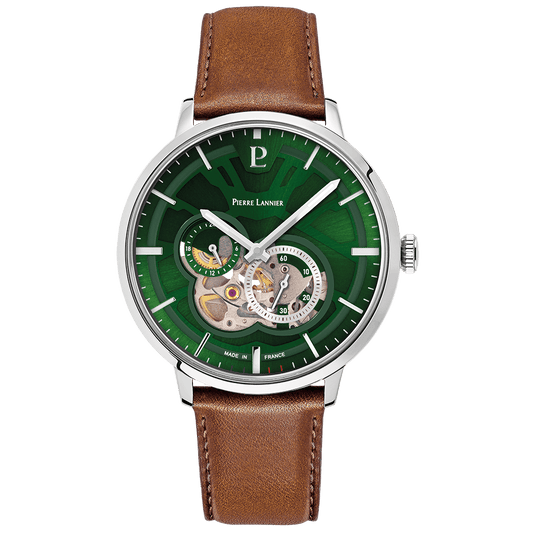 Montre PIERRE LANNIER Homme Trio Automatique en Cuir 334B174