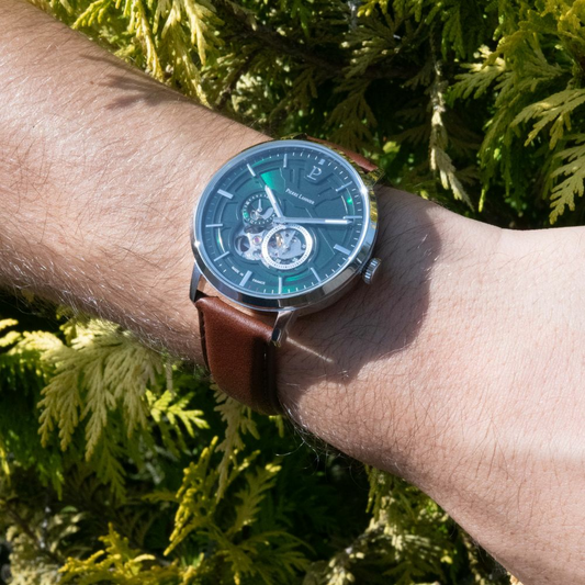 Montre PIERRE LANNIER Homme Trio Automatique en Cuir 334B174