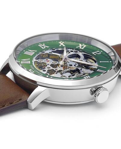 Montre PIERRE LANNIER Homme Automatic en Cuir Marron 323D174
