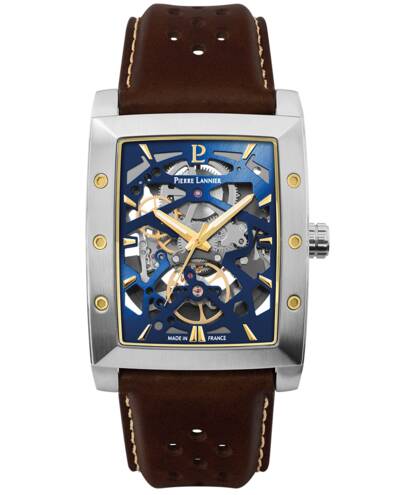 Montre PIERRE LANNIER Homme Hector en Cuir Marron 342A164