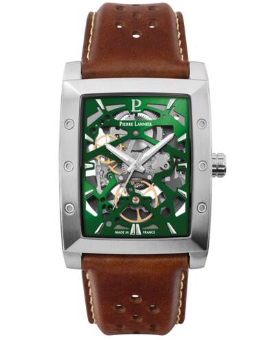 Montre PIERRE LANNIER Homme Hector en Cuir Marron 342A174