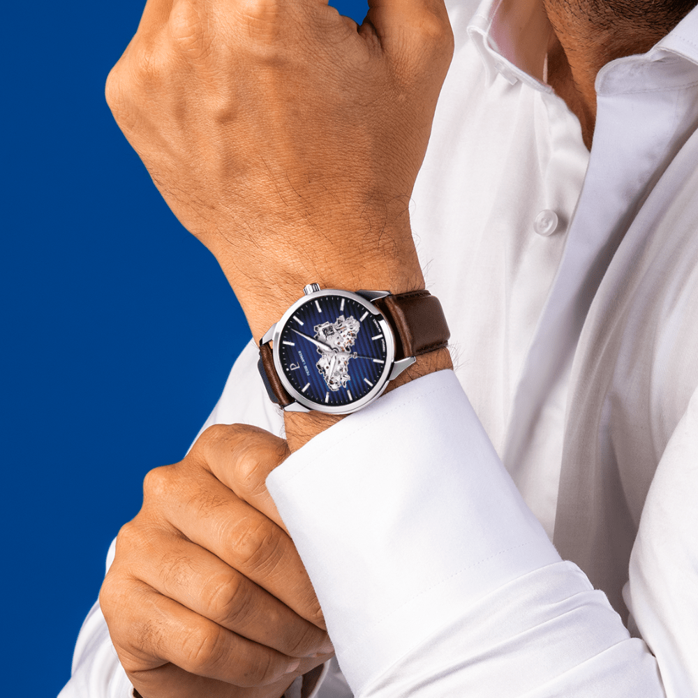 Montre PIERRE LANNIER Homme Monarck Automatique en Cuir 316F134