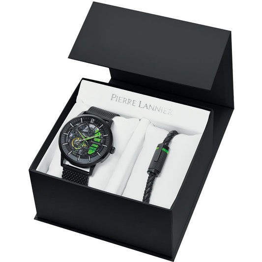 Montre PIERRE LANNIER Homme Paddock Automatique Coffret Montre et Bijoux 451F479