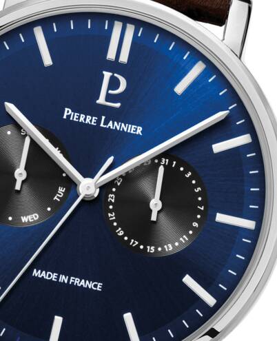 Montre PIERRE LANNIER Homme Essential en Cuir Marron 206J164