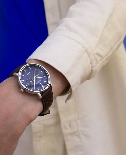 Montre PIERRE LANNIER Homme Essential en Cuir Marron 206J164