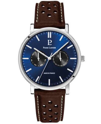 Montre PIERRE LANNIER Homme Essential en Cuir Marron 206J164