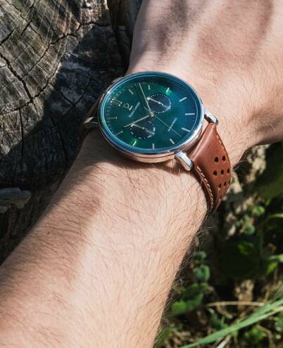 Montre PIERRE LANNIER Homme Essential en Cuir Marron 206J174