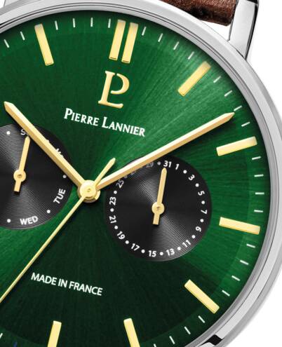 Montre PIERRE LANNIER Homme Essential en Cuir Marron 206J174