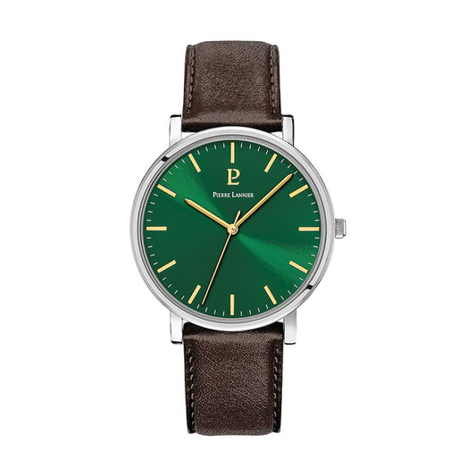 Montre PIERRE LANNIER Homme Essential en Cuir Marron 217G174