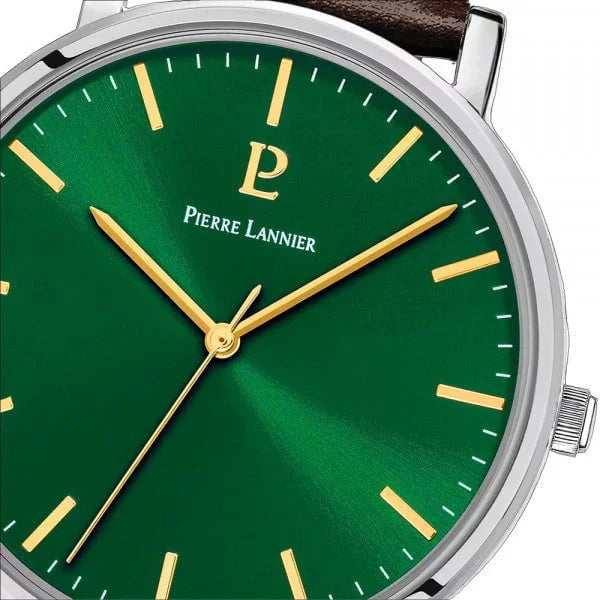 Montre PIERRE LANNIER Homme Essential en Cuir Marron 217G174