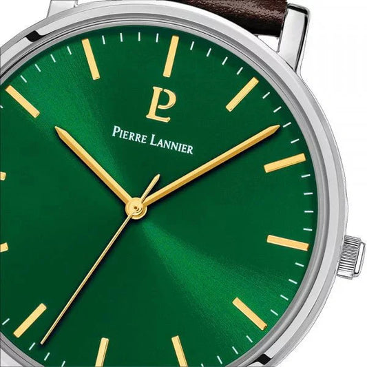 Montre PIERRE LANNIER Homme Essential en Cuir Marron 217G174