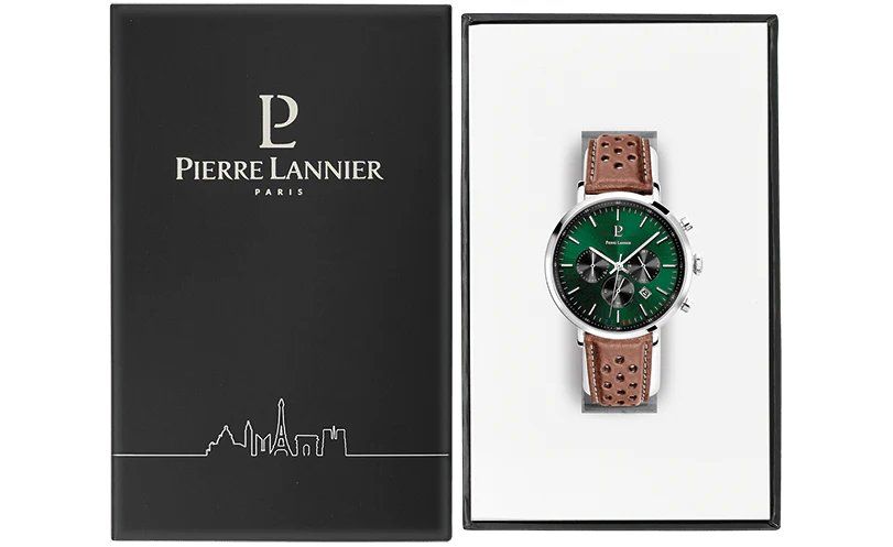 Montre PIERRE LANNIER Homme Baron Vert Chronographe 219G164