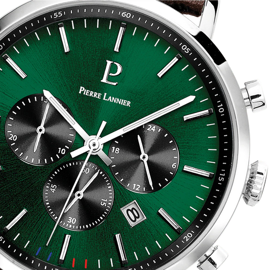 Montre PIERRE LANNIER Homme Baron Vert Chronographe 219G164
