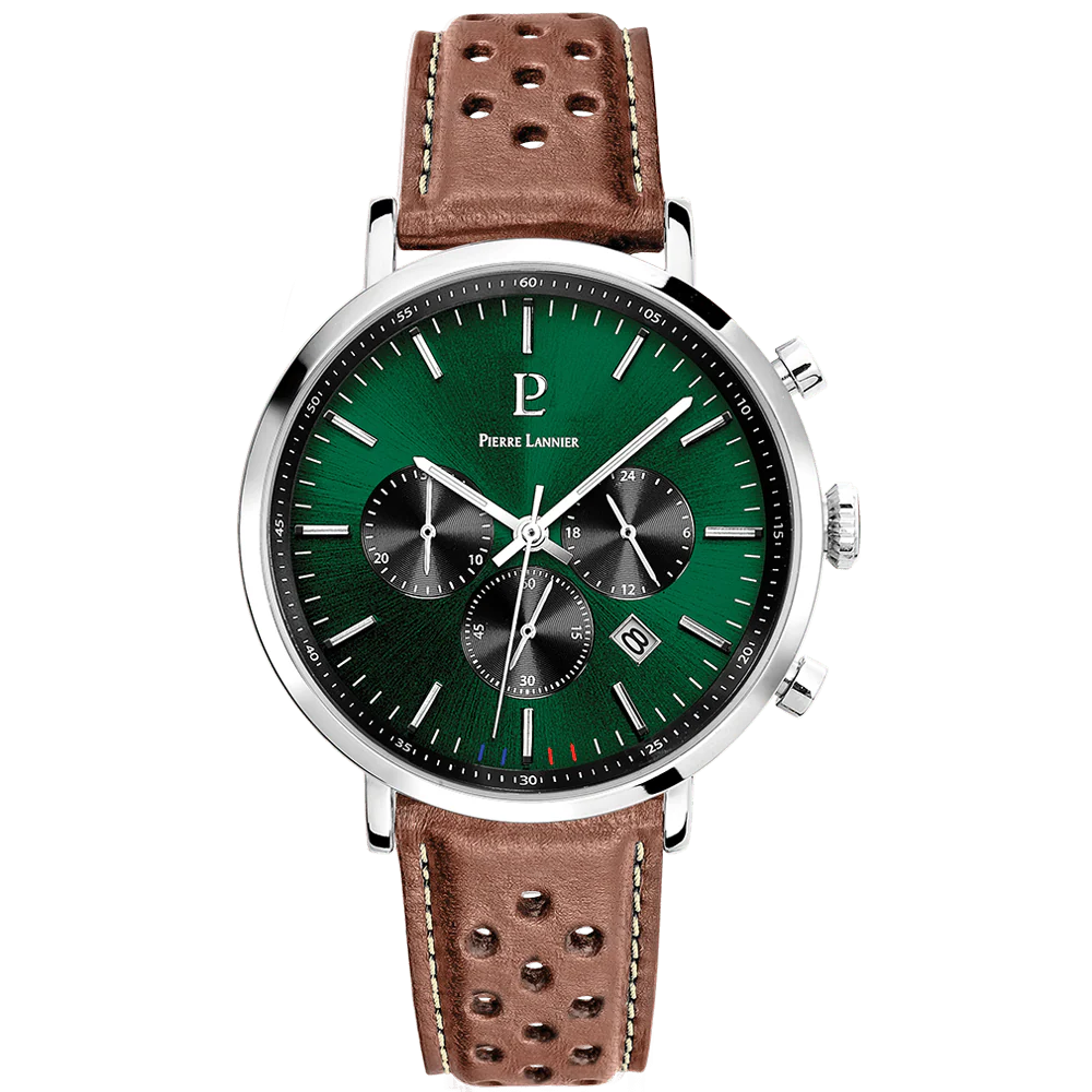 Montre PIERRE LANNIER Homme Baron Vert Chronographe 219G164