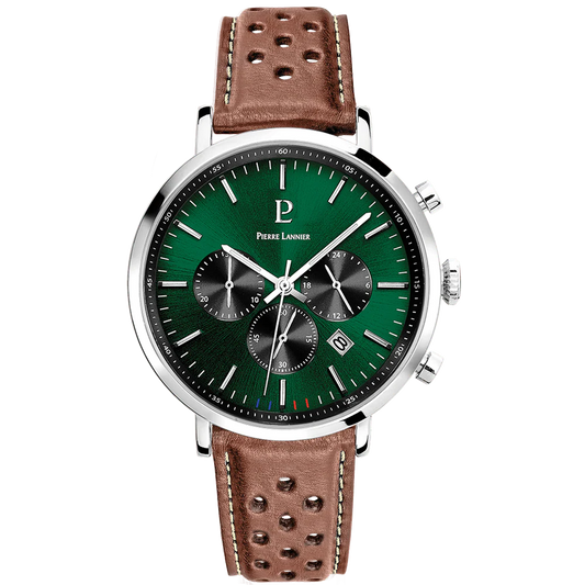 Montre PIERRE LANNIER Homme Baron Vert Chronographe 219G164