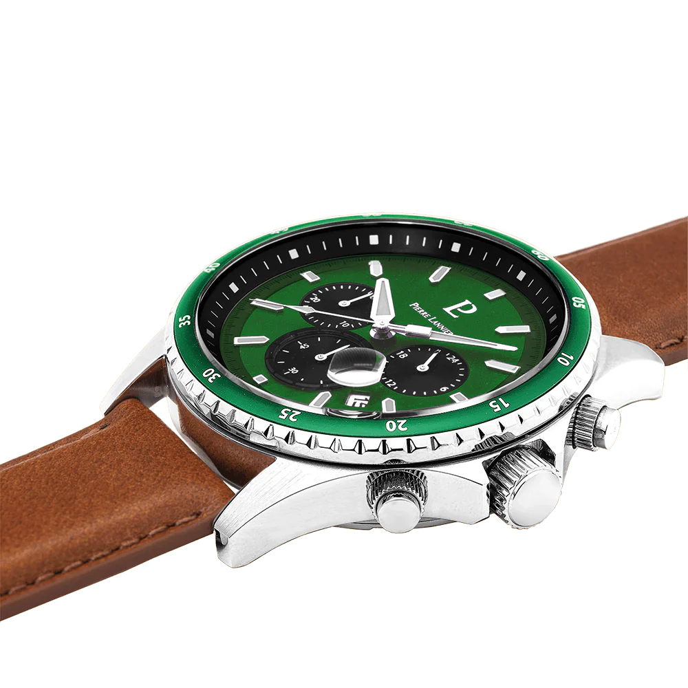 Montre PIERRE LANNIER Homme Cronos en Cuir Marron 227G164